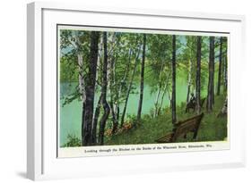 Rhinelander, Wisconsin - Wisconsin River Banks Scene-Lantern Press-Framed Art Print