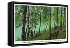 Rhinelander, Wisconsin - Wisconsin River Banks Scene-Lantern Press-Framed Stretched Canvas