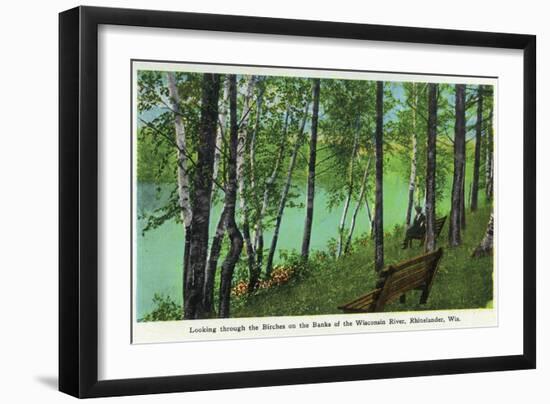 Rhinelander, Wisconsin - Wisconsin River Banks Scene-Lantern Press-Framed Art Print