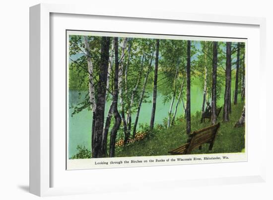 Rhinelander, Wisconsin - Wisconsin River Banks Scene-Lantern Press-Framed Art Print