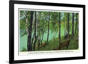Rhinelander, Wisconsin - Wisconsin River Banks Scene-Lantern Press-Framed Premium Giclee Print