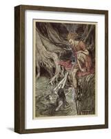 Rhinemaidens Tell Loge-Arthur Rackham-Framed Art Print