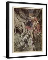 Rhinemaidens Tell Loge-Arthur Rackham-Framed Art Print