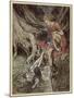 Rhinemaidens Tell Loge-Arthur Rackham-Mounted Art Print