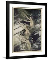 Rhinemaidens Warn Siegfried-Arthur Rackham-Framed Art Print
