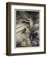 Rhinemaidens Warn Siegfried-Arthur Rackham-Framed Art Print