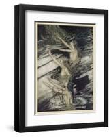 Rhinemaidens Warn Siegfried-Arthur Rackham-Framed Art Print