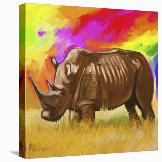 Rhino 2-Howie Green-Stretched Canvas