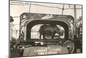 Rhino in Circus Wagon, 1915-null-Mounted Art Print