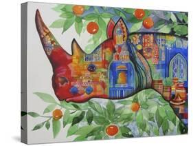 Rhino in Marrakech-Oxana Zaika-Stretched Canvas