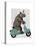 Rhino on Moped-Fab Funky-Stretched Canvas