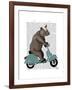 Rhino on Moped-Fab Funky-Framed Art Print