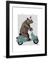 Rhino on Moped-Fab Funky-Framed Art Print