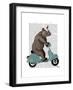 Rhino on Moped-Fab Funky-Framed Art Print