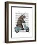 Rhino on Moped-Fab Funky-Framed Art Print