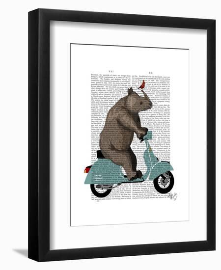 Rhino on Moped-Fab Funky-Framed Art Print