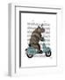 Rhino on Moped-Fab Funky-Framed Art Print