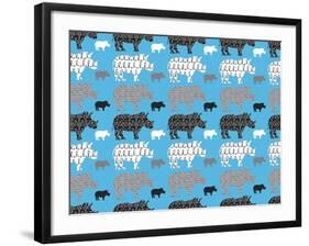 Rhino Safari-Joanne Paynter Design-Framed Giclee Print