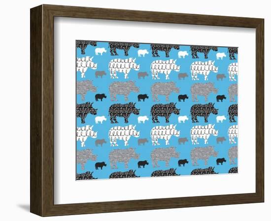 Rhino Safari-Joanne Paynter Design-Framed Giclee Print