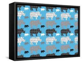 Rhino Safari-Joanne Paynter Design-Framed Stretched Canvas