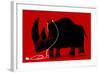 Rhino with a White Portable Music Device and Headphones-Complot-Framed Art Print