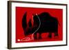 Rhino with a White Portable Music Device and Headphones-Complot-Framed Art Print