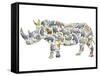 Rhino-Louise Tate-Framed Stretched Canvas