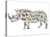 Rhino-Louise Tate-Stretched Canvas