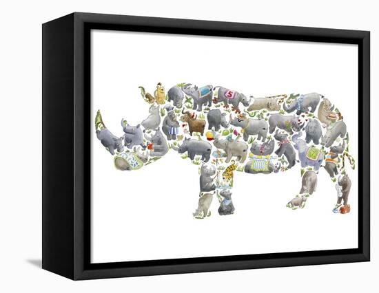 Rhino-Louise Tate-Framed Stretched Canvas