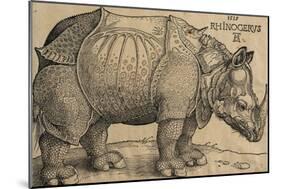 Rhinoceros, 1515, Etching-Albrecht Dürer-Mounted Giclee Print