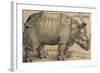 Rhinoceros, 1515, Etching-Albrecht Dürer-Framed Giclee Print