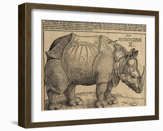 Rhinoceros, 1515-Albrecht Dürer-Framed Giclee Print