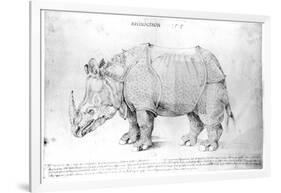 Rhinoceros, 1515-Albrecht Dürer-Framed Giclee Print