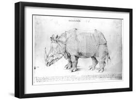 Rhinoceros, 1515-Albrecht Dürer-Framed Premium Giclee Print