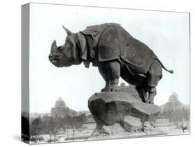 Rhinoceros, 1878, by Alfred Jacquemart-Adolphe Giraudon-Stretched Canvas