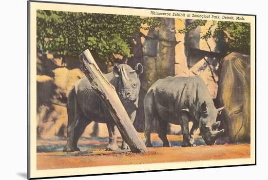 Rhinoceros at Zoo, Detroit, Michigan-null-Mounted Art Print