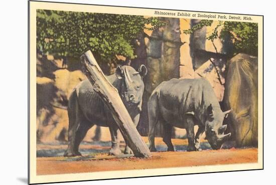Rhinoceros at Zoo, Detroit, Michigan-null-Mounted Premium Giclee Print