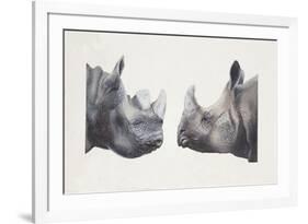 Rhinoceros Heads, Black Rhinoceros (Diceros Bicornis) and Rhinoceros (Genus)-null-Framed Giclee Print