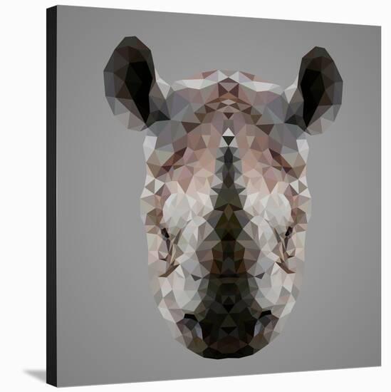 Rhinoceros Low Poly Portrait-kakmyc-Stretched Canvas