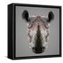 Rhinoceros Low Poly Portrait-kakmyc-Framed Stretched Canvas