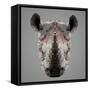 Rhinoceros Low Poly Portrait-kakmyc-Framed Stretched Canvas