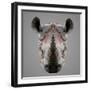 Rhinoceros Low Poly Portrait-kakmyc-Framed Art Print