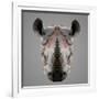 Rhinoceros Low Poly Portrait-kakmyc-Framed Art Print