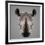 Rhinoceros Low Poly Portrait-kakmyc-Framed Art Print