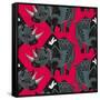 Rhinoceros Red-Sharon Turner-Framed Stretched Canvas