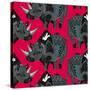 Rhinoceros Red-Sharon Turner-Stretched Canvas