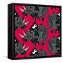 Rhinoceros Red-Sharon Turner-Framed Stretched Canvas