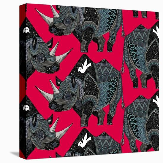 Rhinoceros Red-Sharon Turner-Stretched Canvas