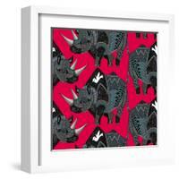 Rhinoceros Red-Sharon Turner-Framed Art Print