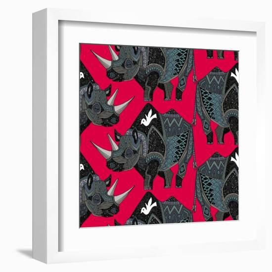 Rhinoceros Red-Sharon Turner-Framed Art Print